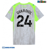 Camisa de Futebol Manchester City Josko Gvardiol #24 Equipamento Alternativo Mulheres 2025-26 Manga Curta